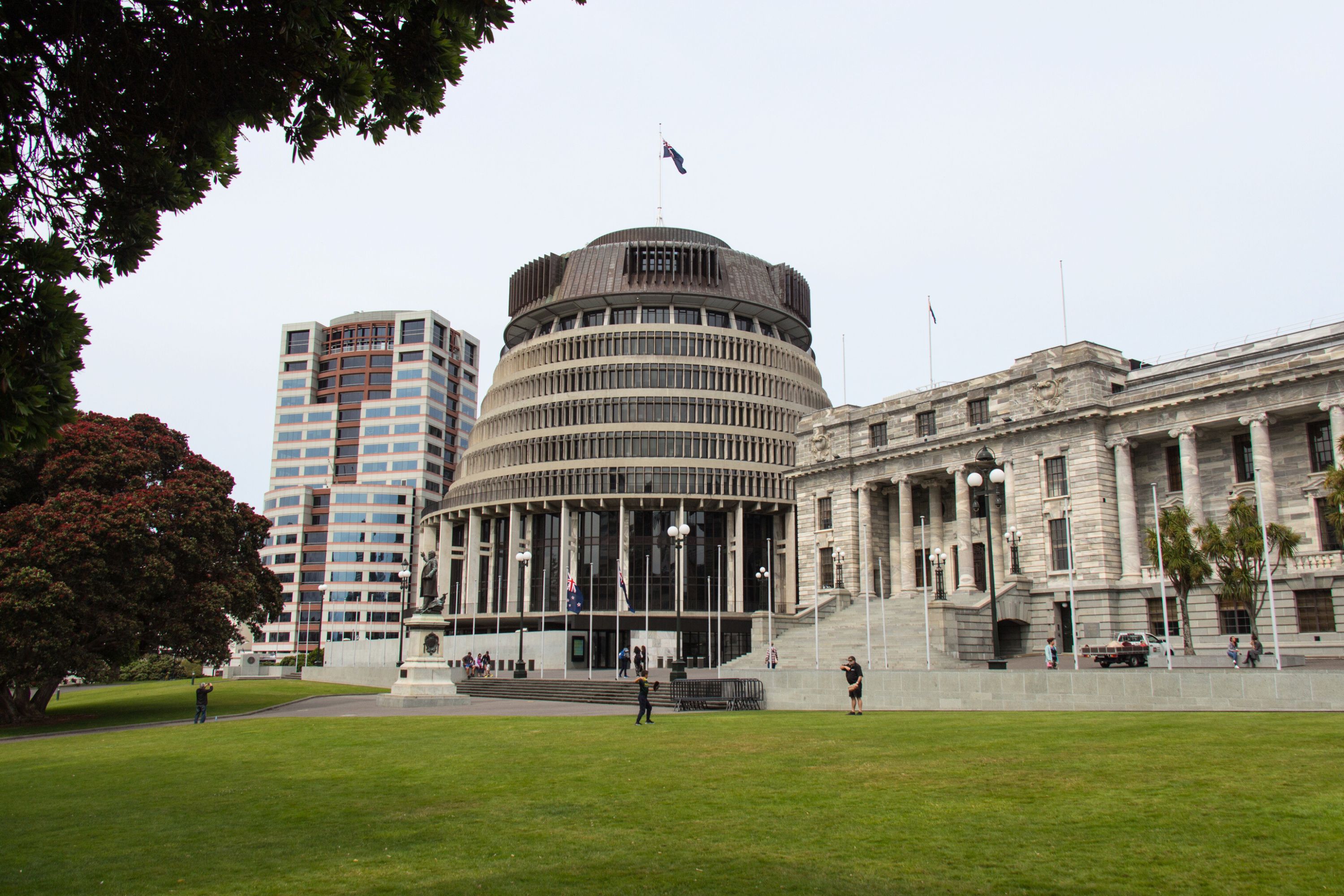 Photograph of the Beehive in Wellington