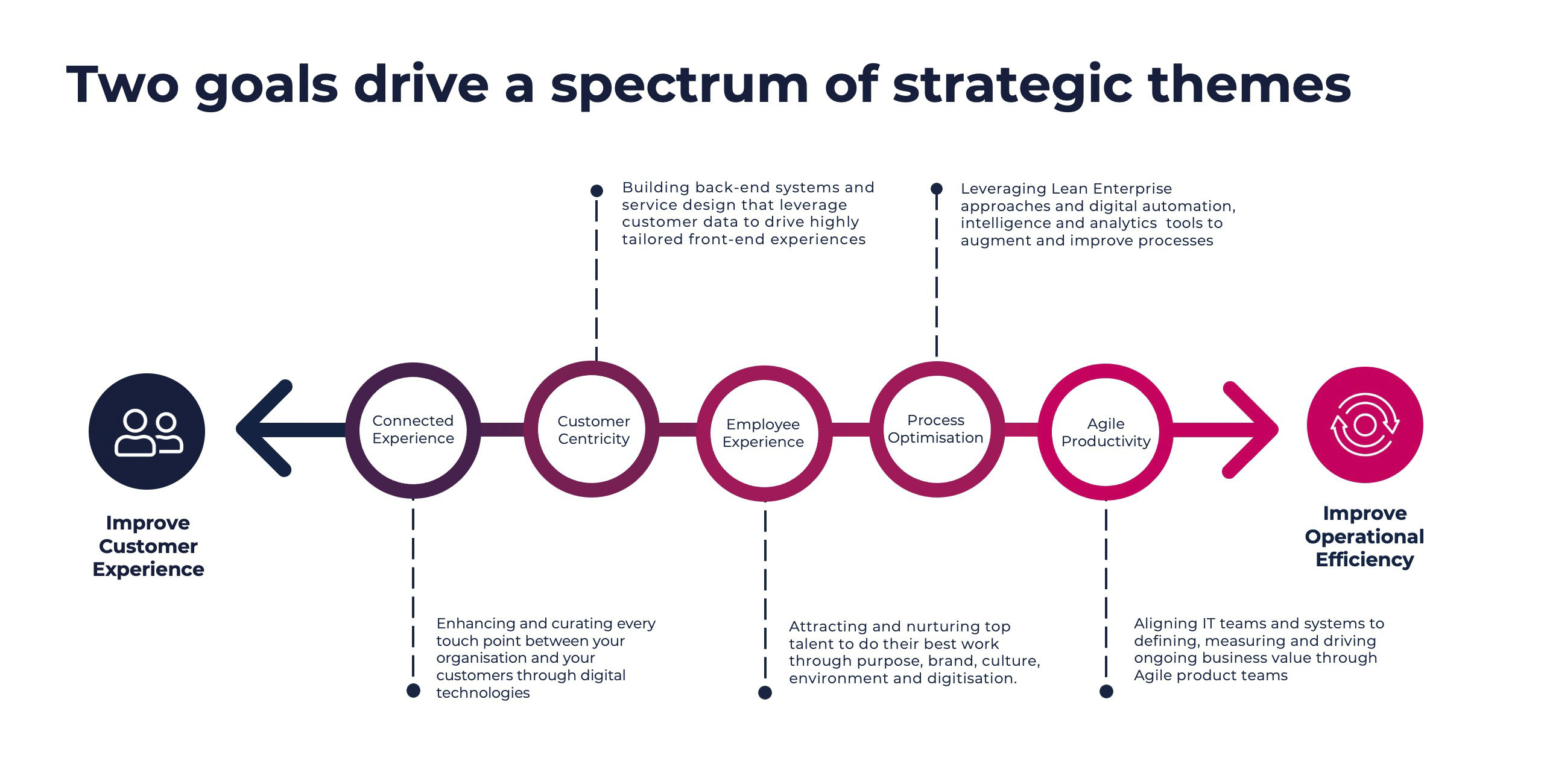Two goals to drive a spectrum of strategic themes – ReFlex theme diagram